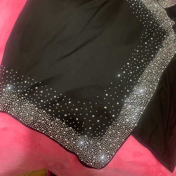 HP Long sleeve Black dress with rhinestones and slits night out size 3XL - Picture 6 of 9